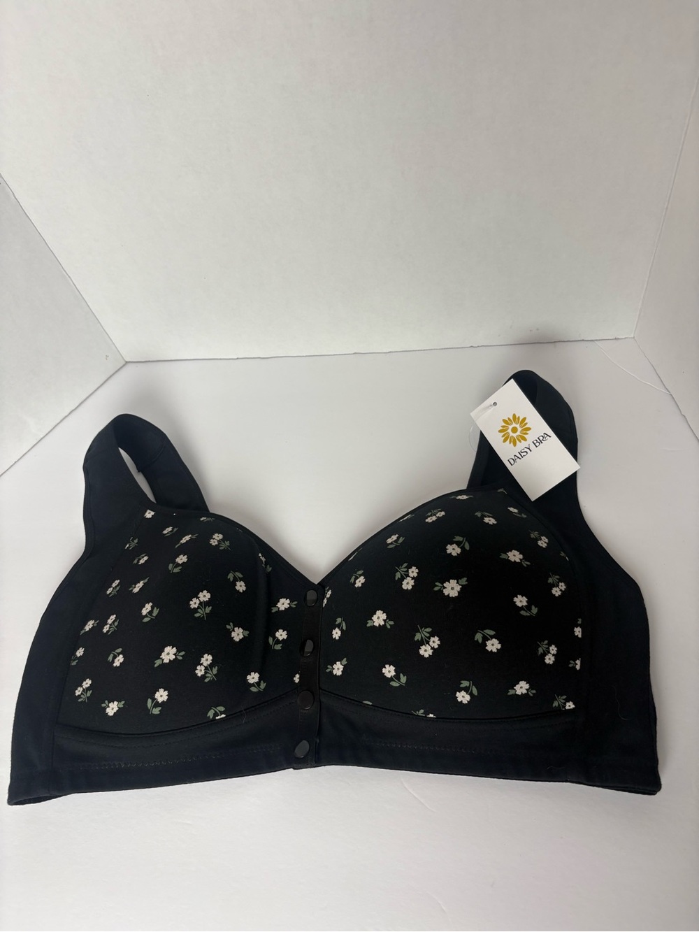 Black Floral Wireless Comfort Bra